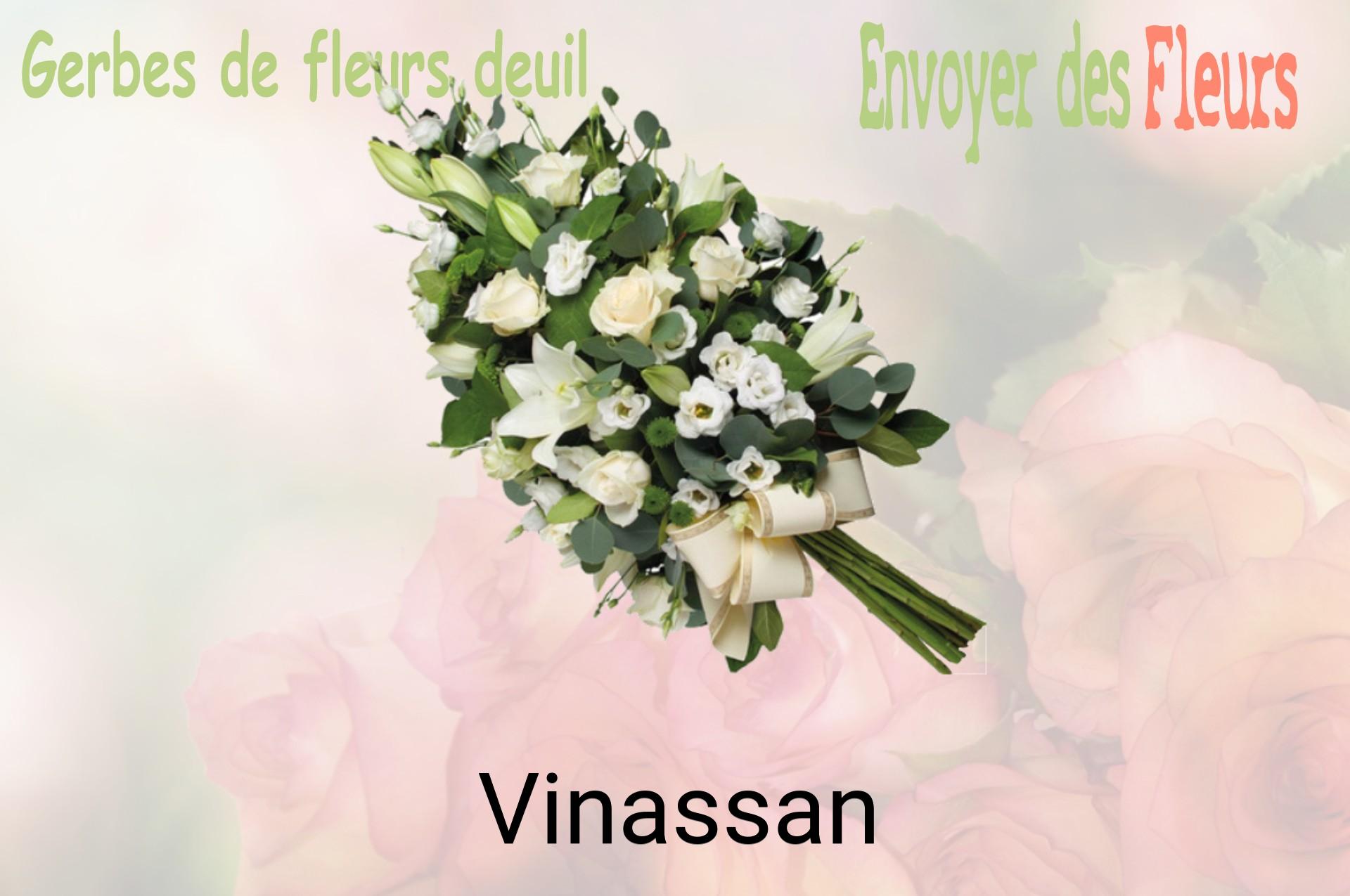 Gerbe de fleurs de deuil livrée à Vinassan